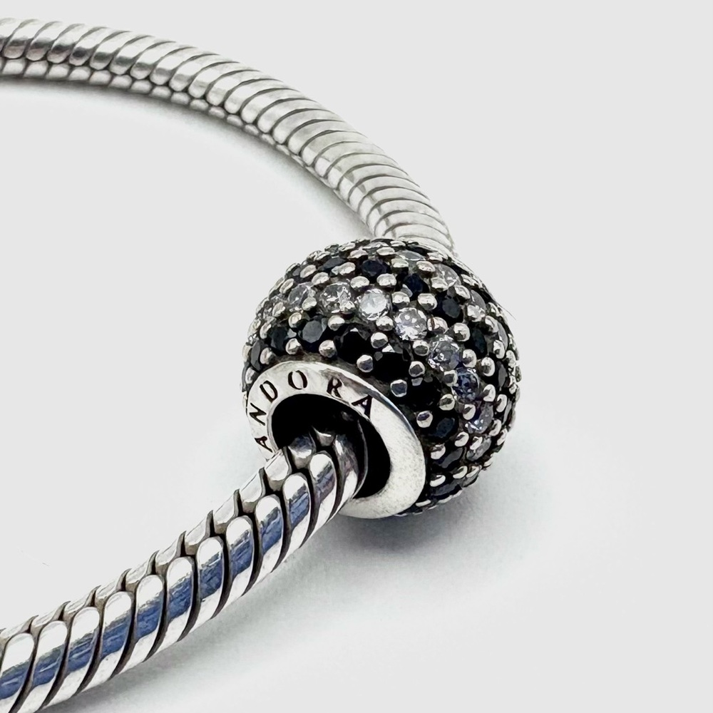 Pandora Black Nautical Pave Lights Sterling Silver Charm - Picture 2 of 3